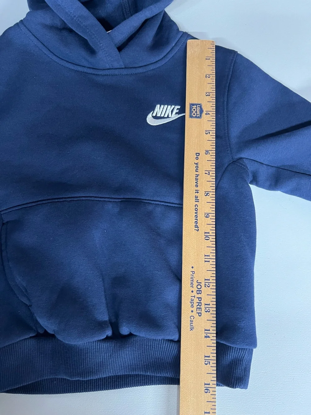 Nike Hoodie Navy Blue Kids XS 4 Fleece Lined Embroidered Logo